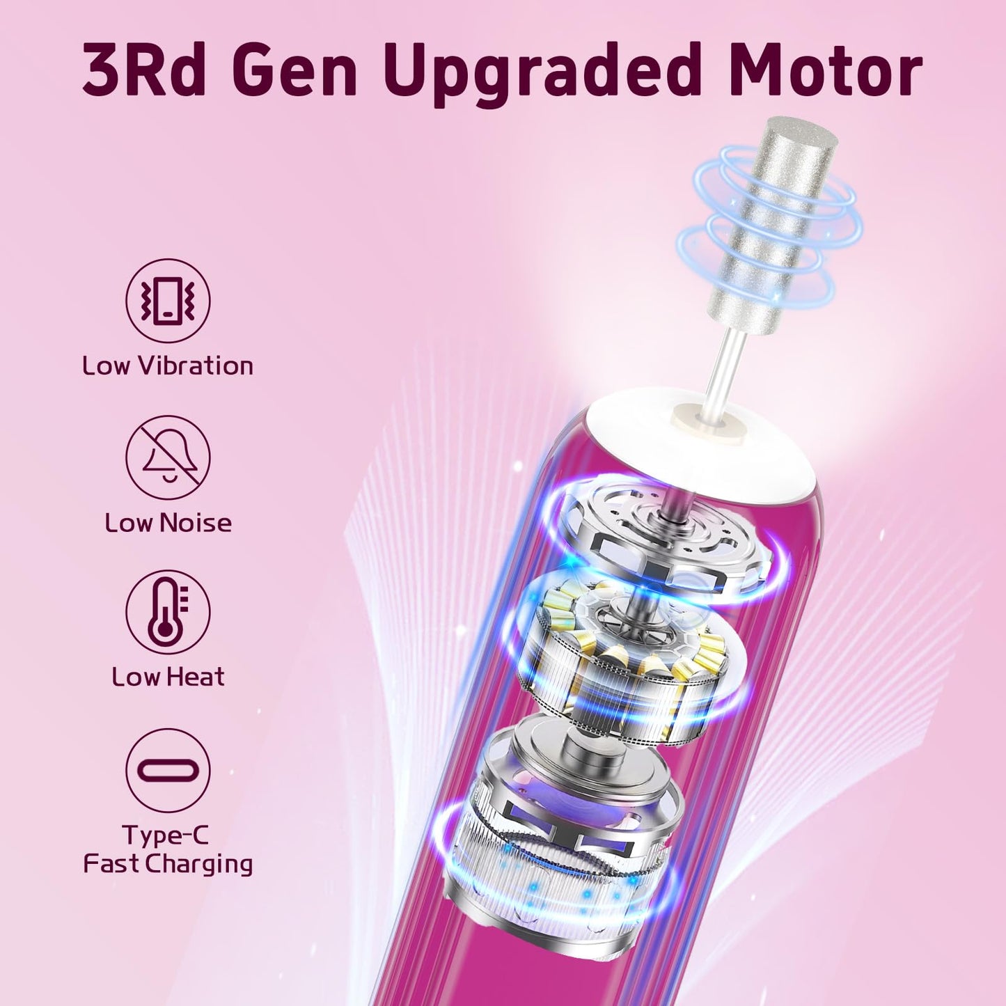 Professional Nail Drill Set, 2,0000 RPM Electric Nail File with 12 Grinding Head & 100Pcs Sanding Bands for Acrylic Gel Nails, Manicure and Polishing (Beige)