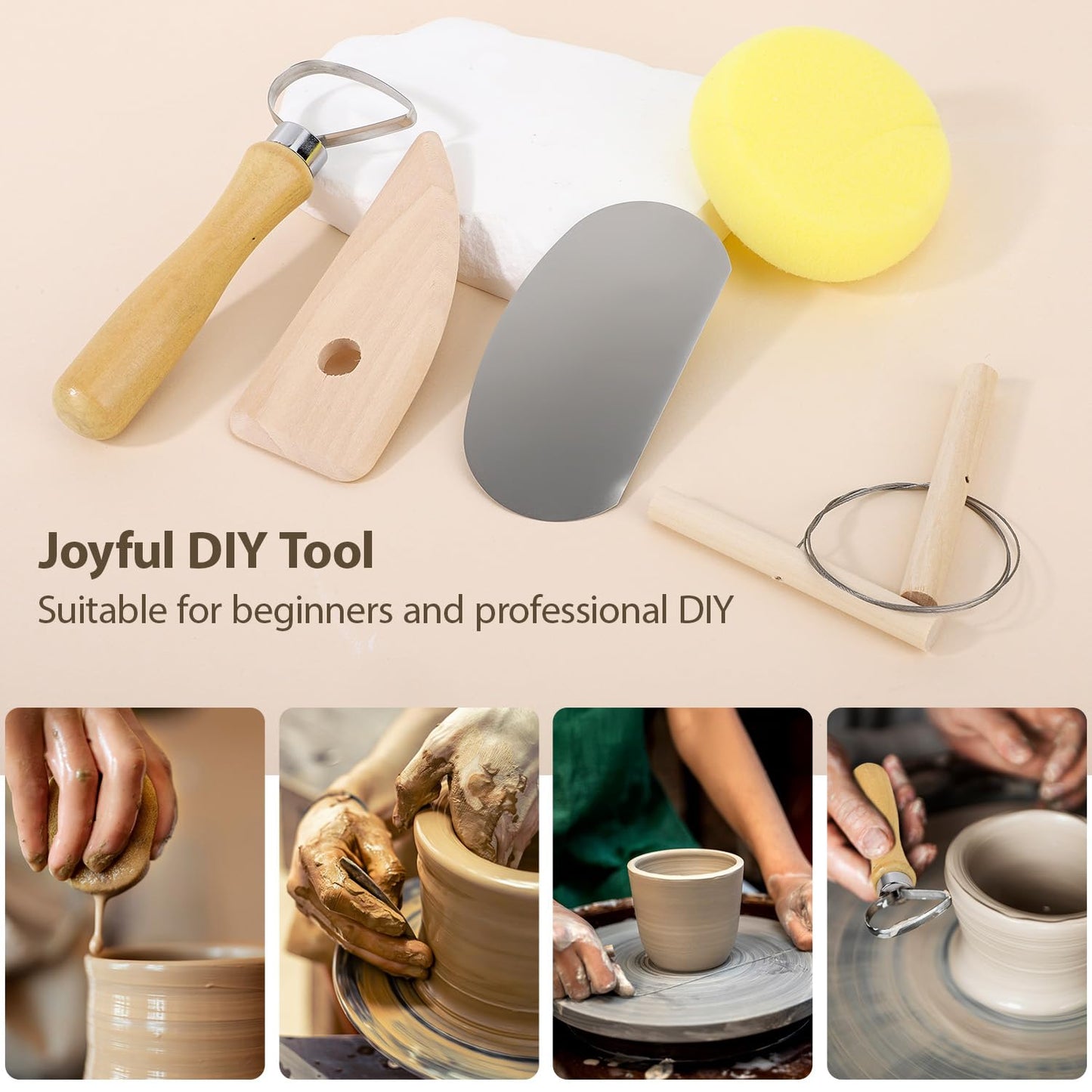 Tovotum Pottery Sculpting Tools 32PCS Ceramic Clay Carving Tools Set for Beginners Expert Art Crafts Pottery Clay Tool