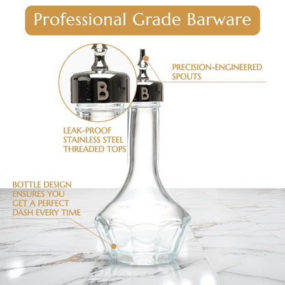 Bull in China Bitters Bottle 90ml Glass Dash Bottle With Dasher Top - Professional Bar Tool For Bartenders & Home Bars (Copper)
