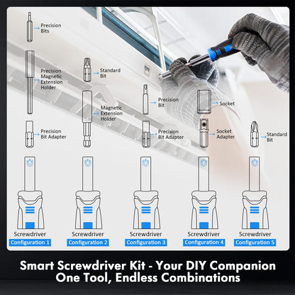 XOOL 132 in 1 Precision Screwdriver Set with Magnetic Driver Kit Professional Electronics Repair Tool Kit for Computer, PC, Mac-Book, Laptop, Tablet, iPhone, Xbox, Game Console