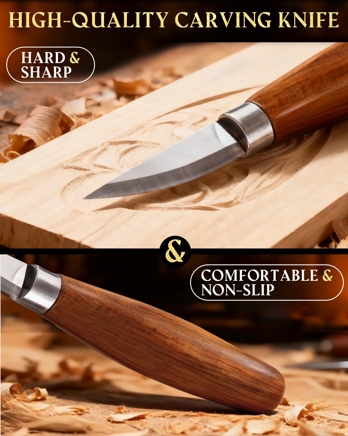 Wood Carving Kit Whittling Kit: Deluxe Wood Carving Tools Knife Set with Leather Case - Woodworking Hobby Kit for Beginners Adults Kids - DIY Art Craft Gift for Men Teens