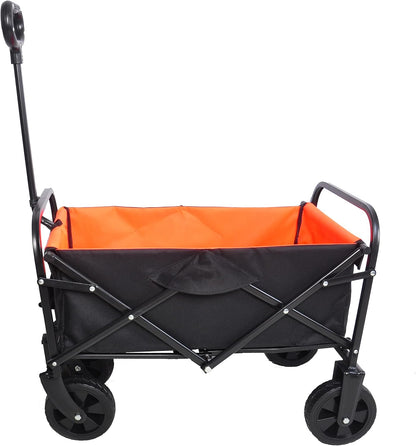 HJRTFLXC Folding cart That Does not Need to be Assembled Station Wagon, Grocery cart (Orange+Black Mini)