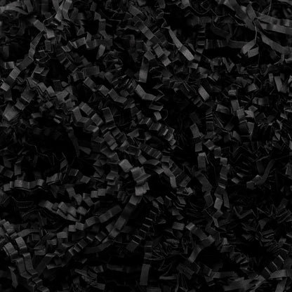 Mefleet 1 LB Crinkle Cut Paper Shred Filler Black Crinkle Shredded Paper for Gift Box - Gift Basket Bag Filler - Grass Cushion Stuffing for Valentine's Day Halloween Holiday Packaging Wrapping
