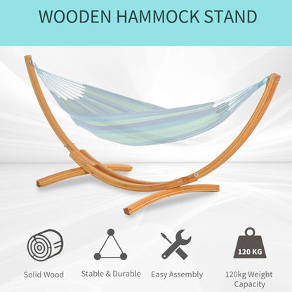 10.6' Wooden Hammock Stand Universal Garden Picnic Camp Accessories, 264lbs, Natural