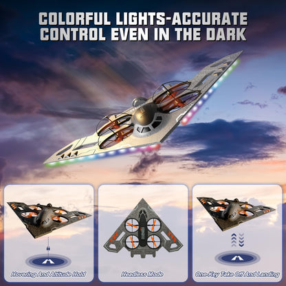 A ALPHA 3-in-1 RC Jet Plane, Remote Control Airplane – Air, Land & Water RC Airplane Fighter Jet Drone Toy for Kids & Adults
