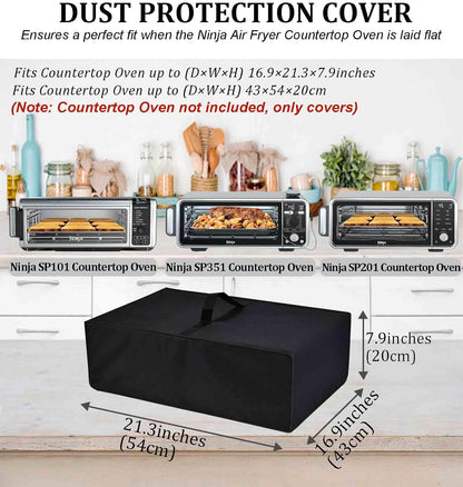 Air Fry Countertop Oven Waterproof Heat-Resistant Dust-Proof Cover Case for Ninja SP101/SP351/SP201, Black