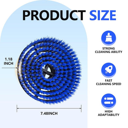 Steam Mop Pads Replacement Brush Head for Shark Steam and Scrub Mop S7000/S7001/S8201/s7201 Series Brush Heads with Nylon Bristles, Deep Clean Hardwood & Tile Floors Grout, Scratch-Free Polish(blue)