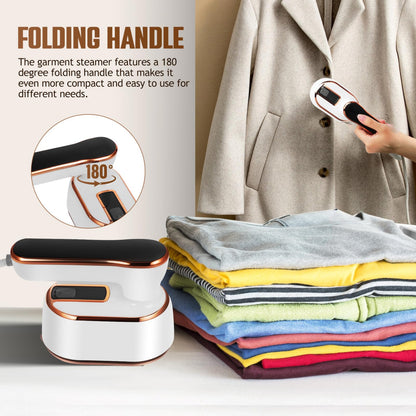 STOBAZA Portable Clothes Steamer for Travel with Folding Handle 1000W Fast Heat Garment Steamer Ironing Machine Large Water Tank Handheld for Wrinkle Removal at Home and Office Us Plug