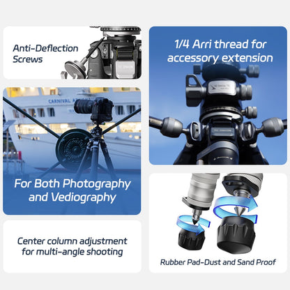 YC Onion Tako T23 Carbon Fiber Tripod with BC44 Ball Head I 10kg Load I One-Flip Quick Release I 1825mm Max Height I Dust-Proof Joints for Low-Angle/Macro Photography