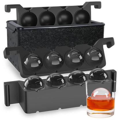 TINANA Clear Ice Ball Maker, Crystal Clear Ice Sphere Maker prepare 8 Large Round Ice Balls, 2 Inch Ice Cubes for Cocktail, Whiskey & Bourbon Drinks, Gifts for Men