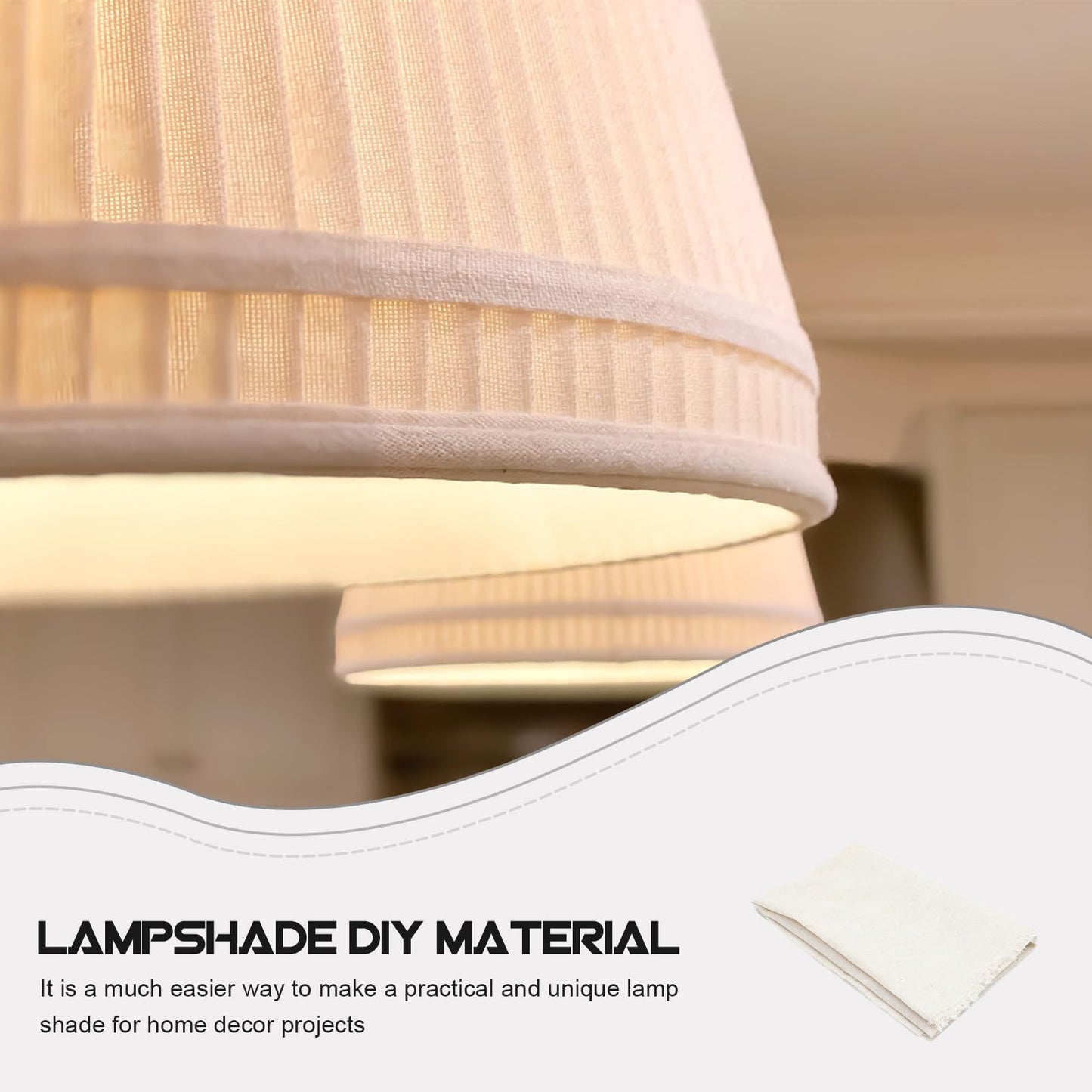 Luxshiny Lampshade Fabric Material Diy Lamp Cover Sheet Pre-Cut Flax Cloth Light Cover Material for Table Lamps and Chandeliers Home Decor