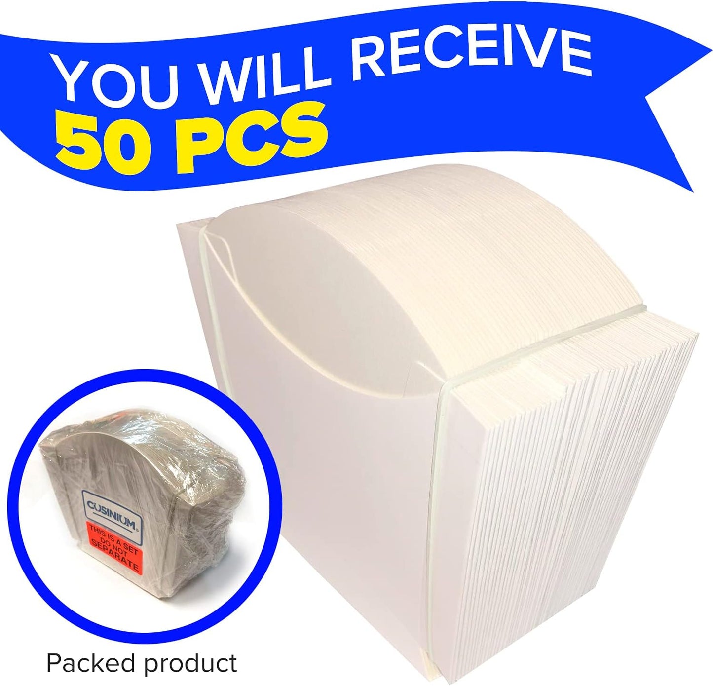 CUSINIUM 4 oz 50-Pack Small White French Fry Containers, Disposable French Fries Holders