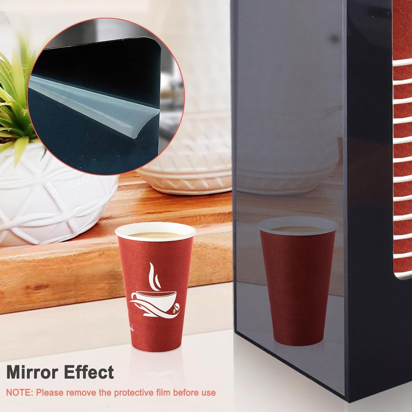 MYITYARD Coffee Cup Holder, Cup and Lid Organizer fits 5 to 16 oz Disposable Paper & Plastic Cups, Cup Dispenser Countertop, Acrylic Cup Storage for Home, Kitchen, Office (2 Compartment)