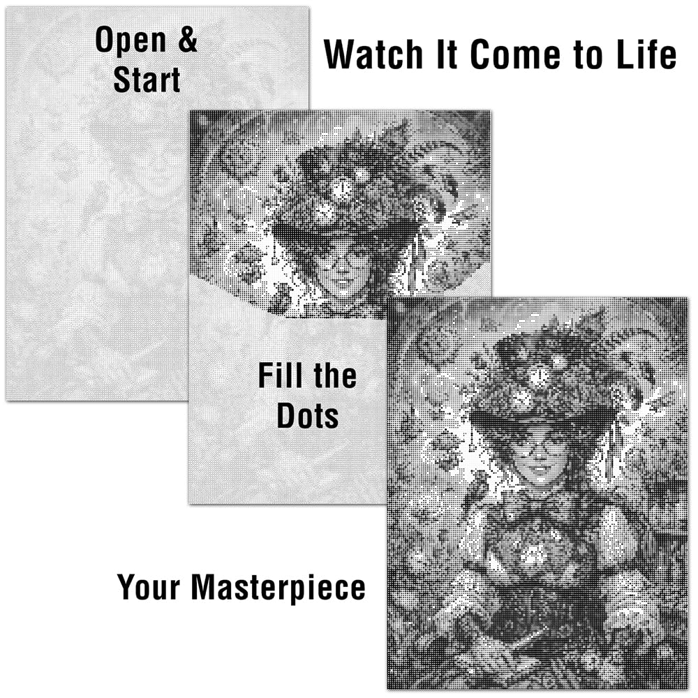 On The Dot Art - Painting Kit for Adults|Gears, Glasses, & Gadgets Victorian Steampunk 13x17 Canvas w/Dual Tip Marker|Alternative to Diamond Painting|No Tiny Pcs No Mess Gothic Fashion Frameable Gift