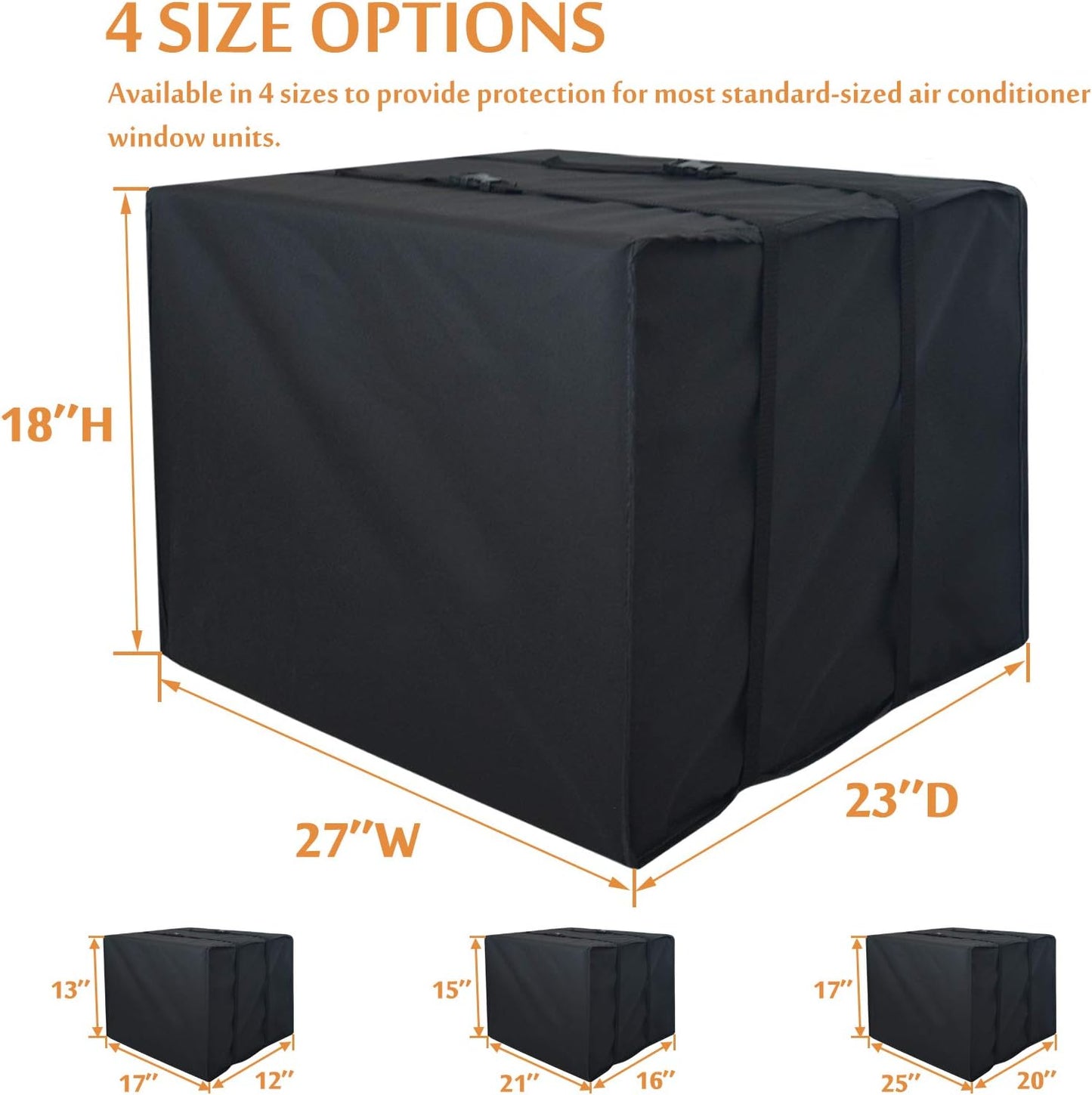 Foozet Window Air Conditioner Cover for Outside Unit, Large 27"W x 23"D x 18"H, 420D