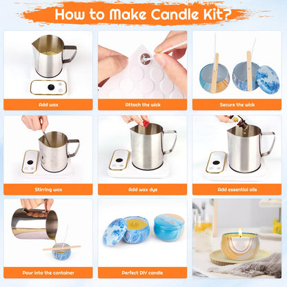OFUN Candle Making Kit for Adults, DIY Candle Making Supplies for Beginner, Christmas DIY Gifts, Candle Making Kits for Adults - Includes Beeswax, Essential Oils, Dyes, and More, Crafts for Adult