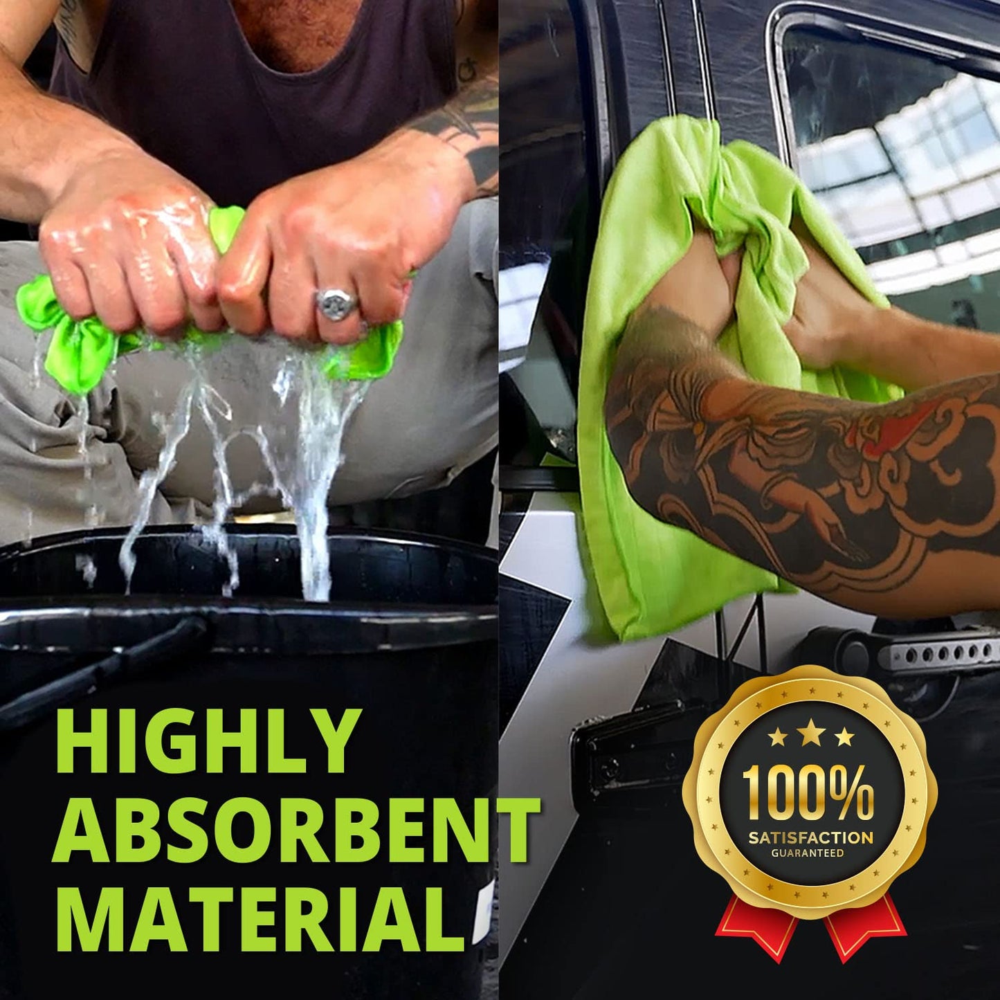 HELOMOR 6 Extra Large Microfiber Cleaning Cloths, 30"x18" Floor Towels for Squeegee Mop, Reusable Multi-Purpose Cleaning Rags for House, Kitchen, Car & Windows, Highly Absorbent, Lint-Free
