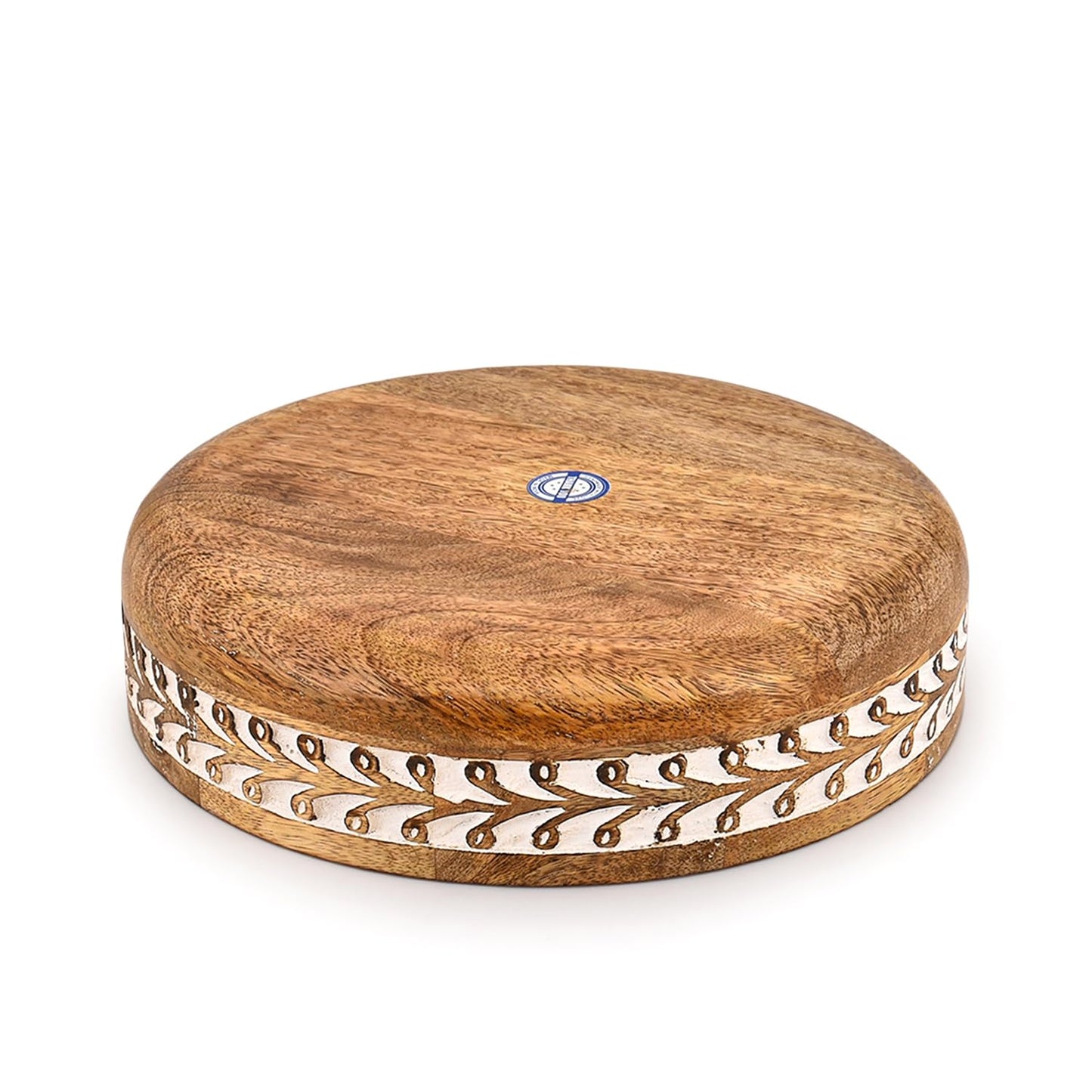 Kaizen Casa Fruit Bowl Mango Wood Rustic Fruit Bowls for Farmhouse Décor, Fruit Bowl for Kitchen Counter (10" x 10" x 2.5")