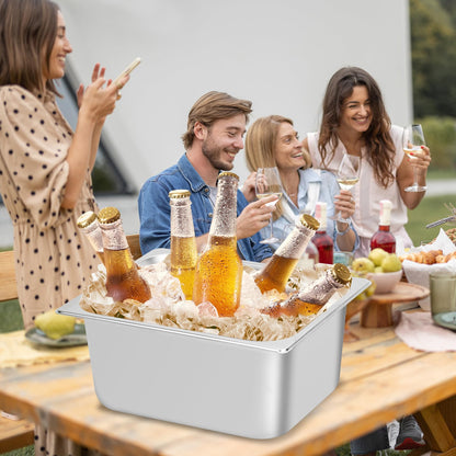 2 Pack Ice Bucket for Freezer,Freezer Ice Bin (large),Ice Buckets for Parties,Champagne Bucket,Stainless Steel Ice Bin for Freezer,Suitable for parties, picnics,and kitchen storage
