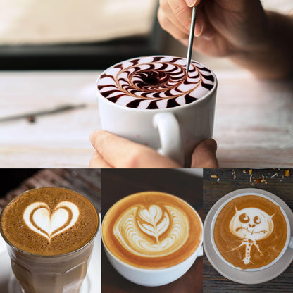 Milk Frothing Pitcher, 15oz Stainless Steel Milk Frother Cup Steaming Pitcher, Coffee Bar Cappuccino Espresso Machine Accessories Barista Tools, Metal Pitcher Milk Jug with Decorating Latte Art Pen