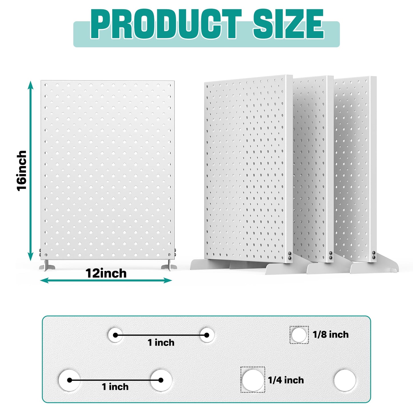 EVERHANGER Metal Pegboard Display Stand, Freestanding Tabletop Pegboard Display for Craft Shows & Fairs, 12"X16", 4pcs Gray