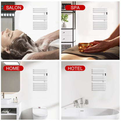 BLARALA Electric Towel Warmer Rack,Heating Towel Warmer, Timer & Temperature Control, 11 Bar Stainless Steel Towel Heater for Bathroom, White, Plug-in(31.5x19.69x4.92in) Nordic Style