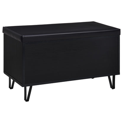 Coaster Home Furnishings Brixton 2-Door Padded Entryway Shoe Storage Bench Black