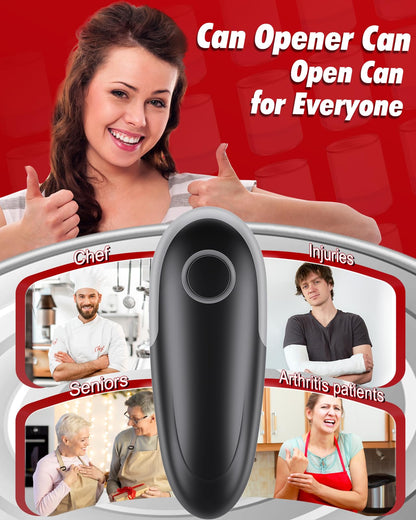 One Touch Electric Can Opener Fits All Can Sizes, Kitchen Gadgets Battery Operated Can Openers for Seniors, Arthritis and Chef