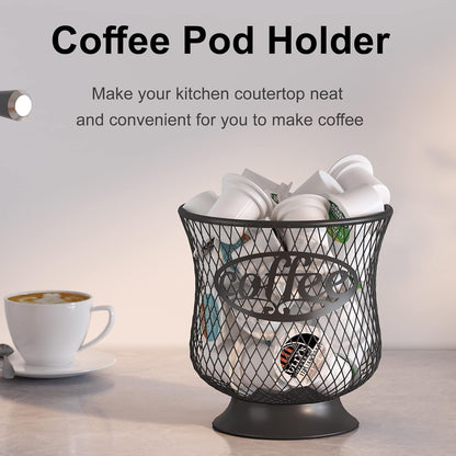 Coffee Pod Holder, Large Capacity K Cup Organizer for Kitchen Countertop, Coffee Bar Accessories