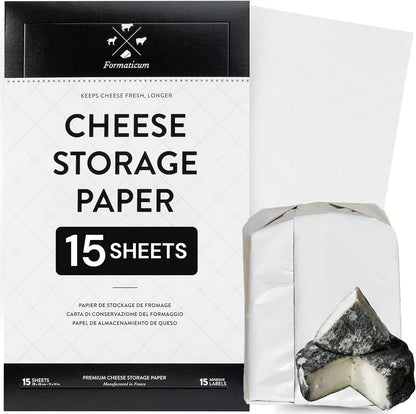 15-Pack 11 14 Formaticum Cheese Storage Wax Coated Paper - Porous Wax Sheets From France - Keep Cheese or Charcuterie