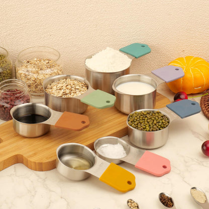 16 Pcs Magnetic Measuring Cups and Spoons Set,Stackable Metal Measure Cup for Measuring Dry and Liquid Ingredients,Kitchen Dry Food, Cooking Baking Measurements