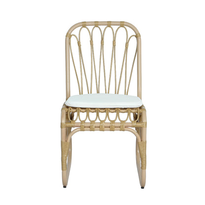 Christopher Knight Home Busby Acacia Wood Patio Dining Set for 4, Square Patio Dining Table and PE Wicker Chairs Set of 4, 5 Piece Outdoor Dining Set with Cushion, Teak+Light Beige
