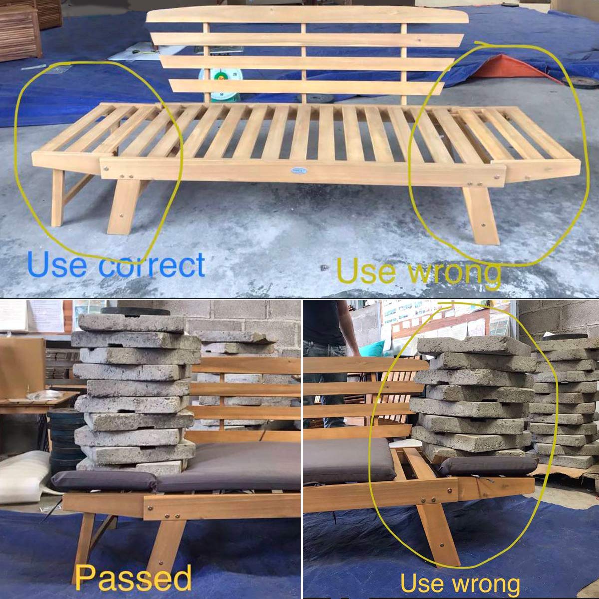 Tangkula Convertible Acacia Wood Patio Couch Sofa Bed with Adjustable Armrest, Outdoor Daybed with Cushion & Pillows, Outside Folding Futon Sofa Couch Bench for Porch, Courtyard, Poolside & Garden