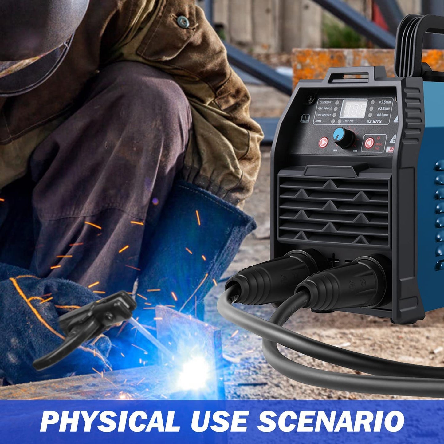 200A ARC Welding Machine, 110V/220V Dual Voltage Welder, IGBT Stick MMA Welder LED Display with Electrode Holder Work Clamp