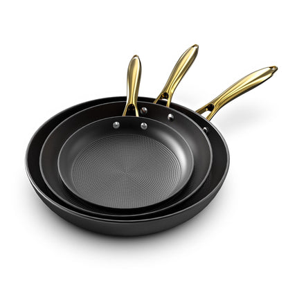 imarku 3 Pcs Non Stick Frying Pans Set, 8+10+12 Inch Nonstick Cast Iron Skillets with Stay Cool Metal Handle, Dishwasher & Oven Safe, Induction Compatible Cooking Pan