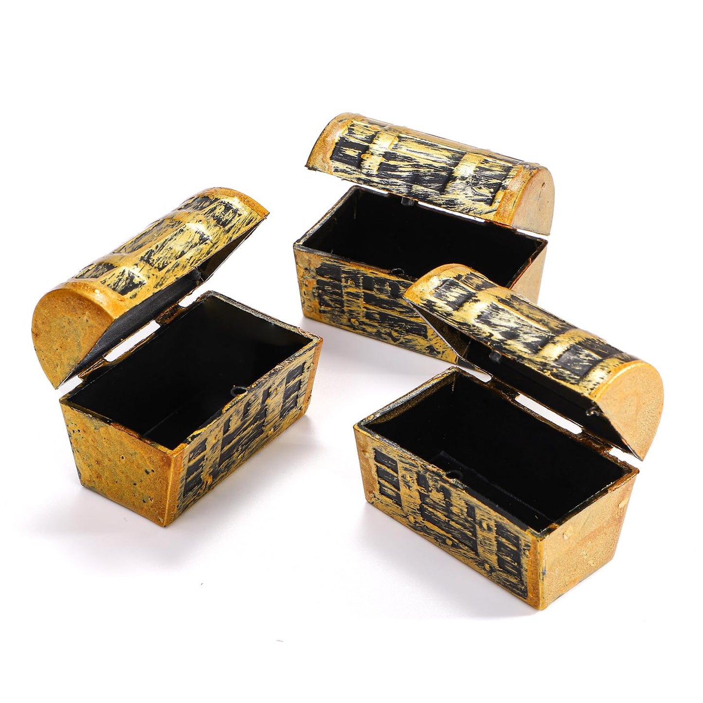 Nagpew Mini Pirate Treasure Chest, Gold Finish, 100 Pieces