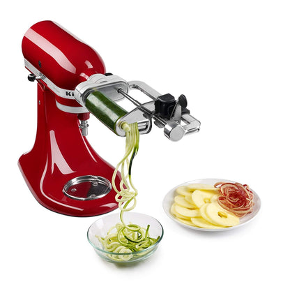 KitchenAid DRTVICE6 Combo Package Spiralizer KSM1APC Flex Edge Beater KFE5T Stand Mixer Attachment Recipe Book
