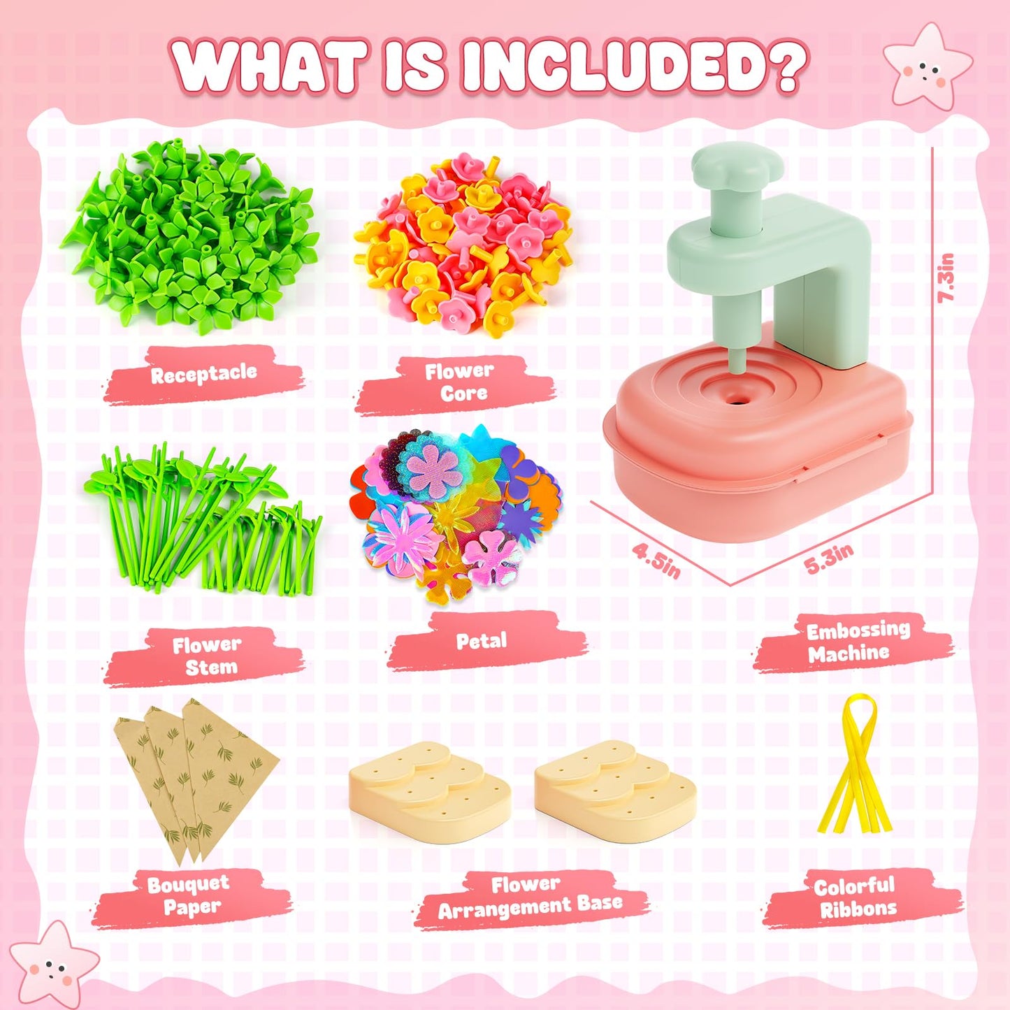 beefunni Flower Bouquet Craft Kit, DIY Crafts Toys for Kids Ages 4-8, Educational Flower-Making Toy for Toddler, Arts & Crafts for Toddler Girl, Birthday Gift for 4 5 6 7 8+ Year Old Girls and Boys