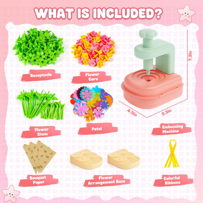 beefunni Flower Bouquet Craft Kit, DIY Crafts Toys for Kids Ages 4-8, Educational Flower-Making Toy for Toddler, Arts & Crafts for Toddler Girl, Birthday Gift for 4 5 6 7 8+ Year Old Girls and Boys