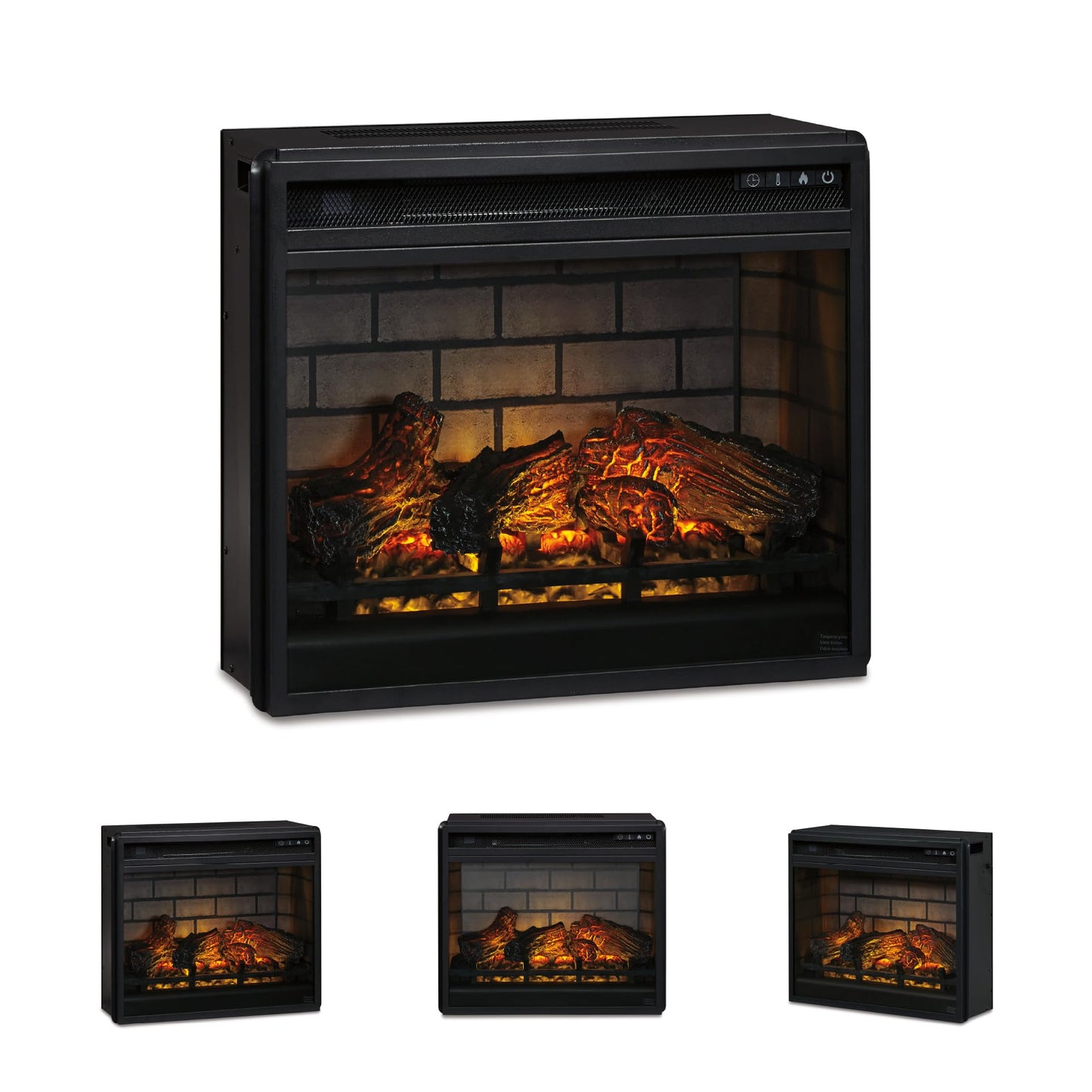 Signature Design by Ashley 24" Electric Infrared Fireplace Insert with Remote Control, Black