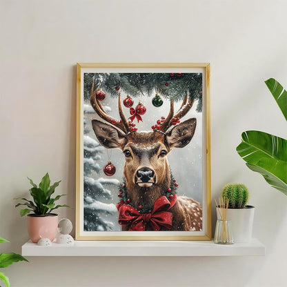 Amz Camel Diamond Painting Kit, 30x40cm Christmas Reindeer Diamond Art, Crystal Bead Decoration, Easy Craft for Beginners, Festive Holiday Gift