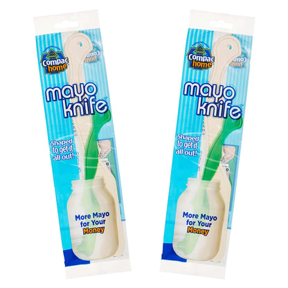 2 Count, Compac Mayo Knife & Jar Scraper Spreader - Plastic Knife Spatula for Scraping Mayonnaise Jars and Spreading