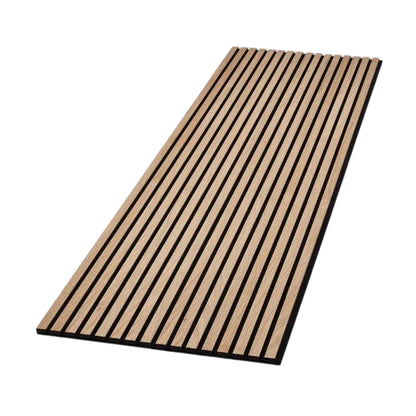 WVH Luxury American Oak Acoustic Slat Wood Wall Panels, Measures 118.11" x 25.20", Premium Finish, Interior Decor for Walls & Ceilings, Noise Cancelling & Sound Absorbing for Home & Office, 2pcs