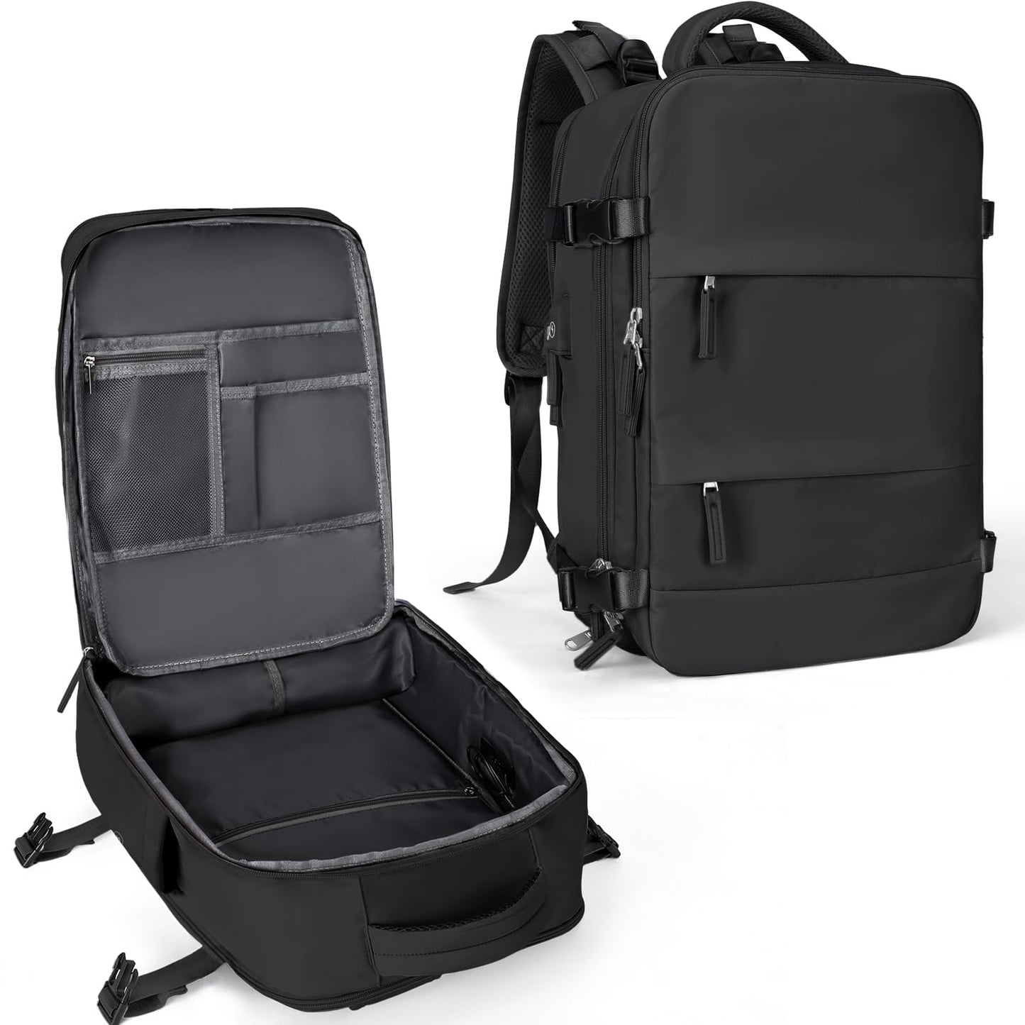 coowoz Travel Backpack Carry On for Women Man Gym Backpacks with Laptop Compartment Mochila de Viaje Teacher Personal Item Backpack Airplane Accessories Must Haves Grey Small