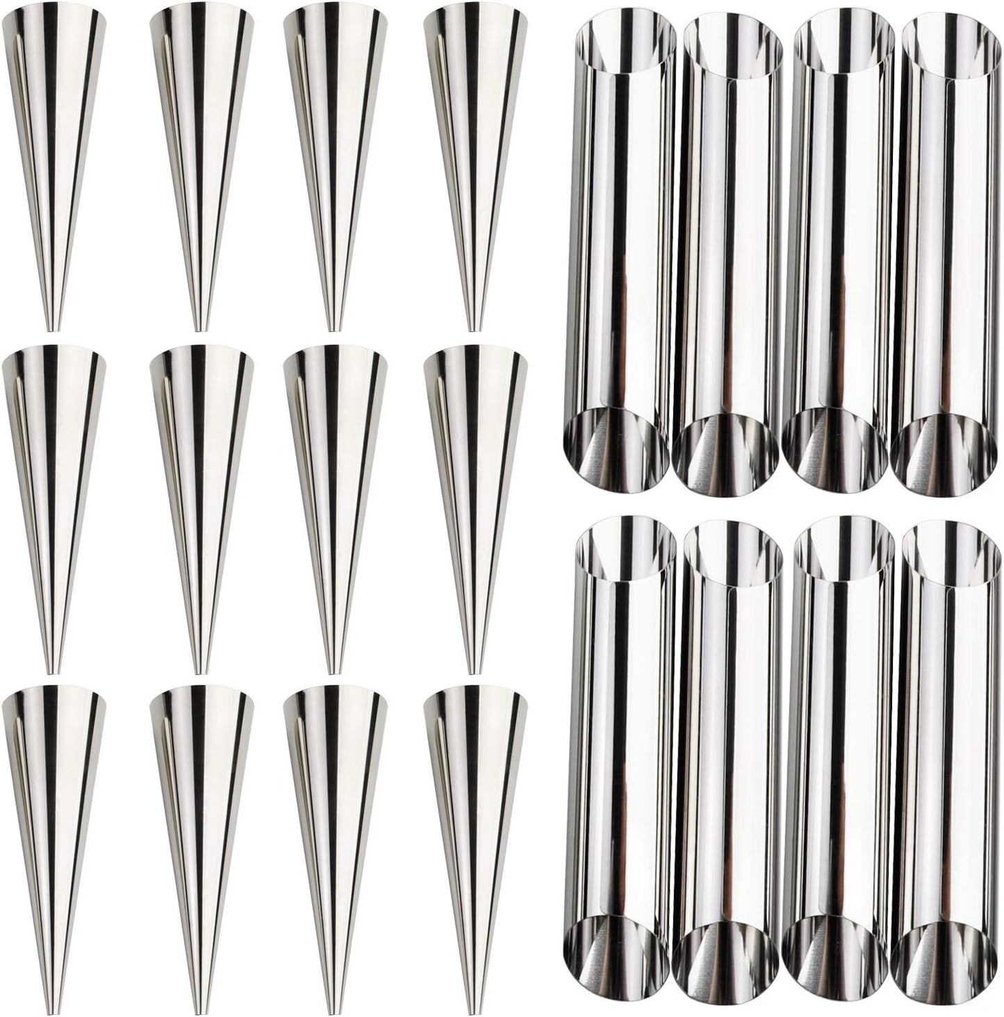 Skiennix Cream Horn Molds - Stainless Steel Cannoli & Croissant Cone Tubes | Durable Design