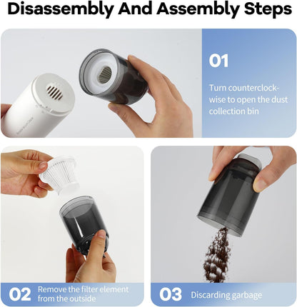 Handheld Car Vacuum Cleaner, Portable Cordless with 9000 Pa, USB Rechargeable, Lightweight