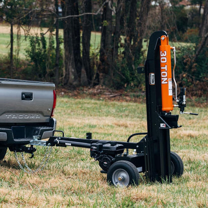 Titan Attachments Industrial 30 Ton Towable Hydraulic Horizontal/Vertical Log Splitter, Quarter Logs Up to 24", ATV/UTV Tow-Behind with 208cc Briggs and Stratton Engine