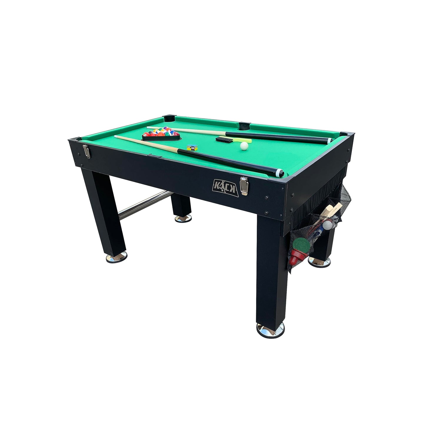KICK Tetrad 55" 4-in-1 Multi Game Table (Black) – Foosball, Billiards/Pool, Air Hockey & Ping Pong