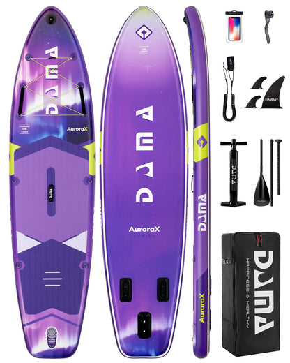 DAMA Extra Wide All-Around Stand Up Paddle Board, 450 lbs Capacity, Stable Design for Beginners, for 2+1 People and Pets, 11'6" x 34" x 6", Family Use on Lakes, Rivers and Coastal Waters