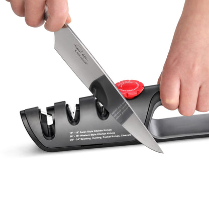 Cangshan 1026108 3-Stage Adjustable 14-24 Degree Professional Knife + Scissor Sharpener Black